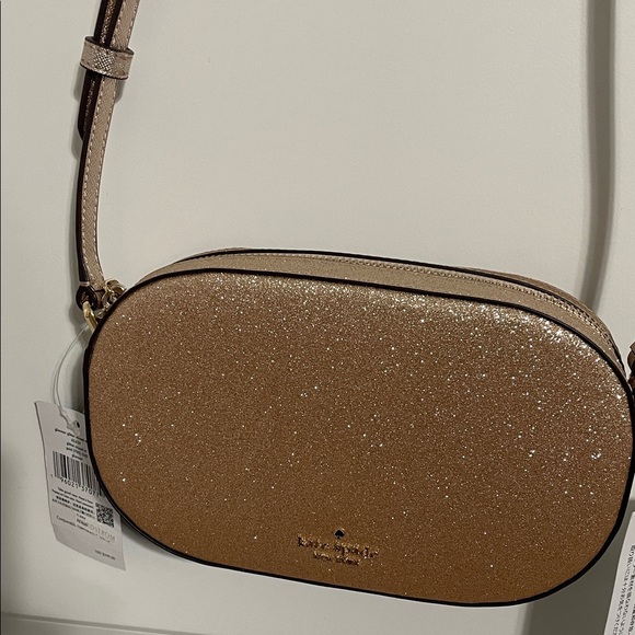 Kate Spade Elegant Gold Crossbody Bag glitter. NWT - Picture 7 of 9